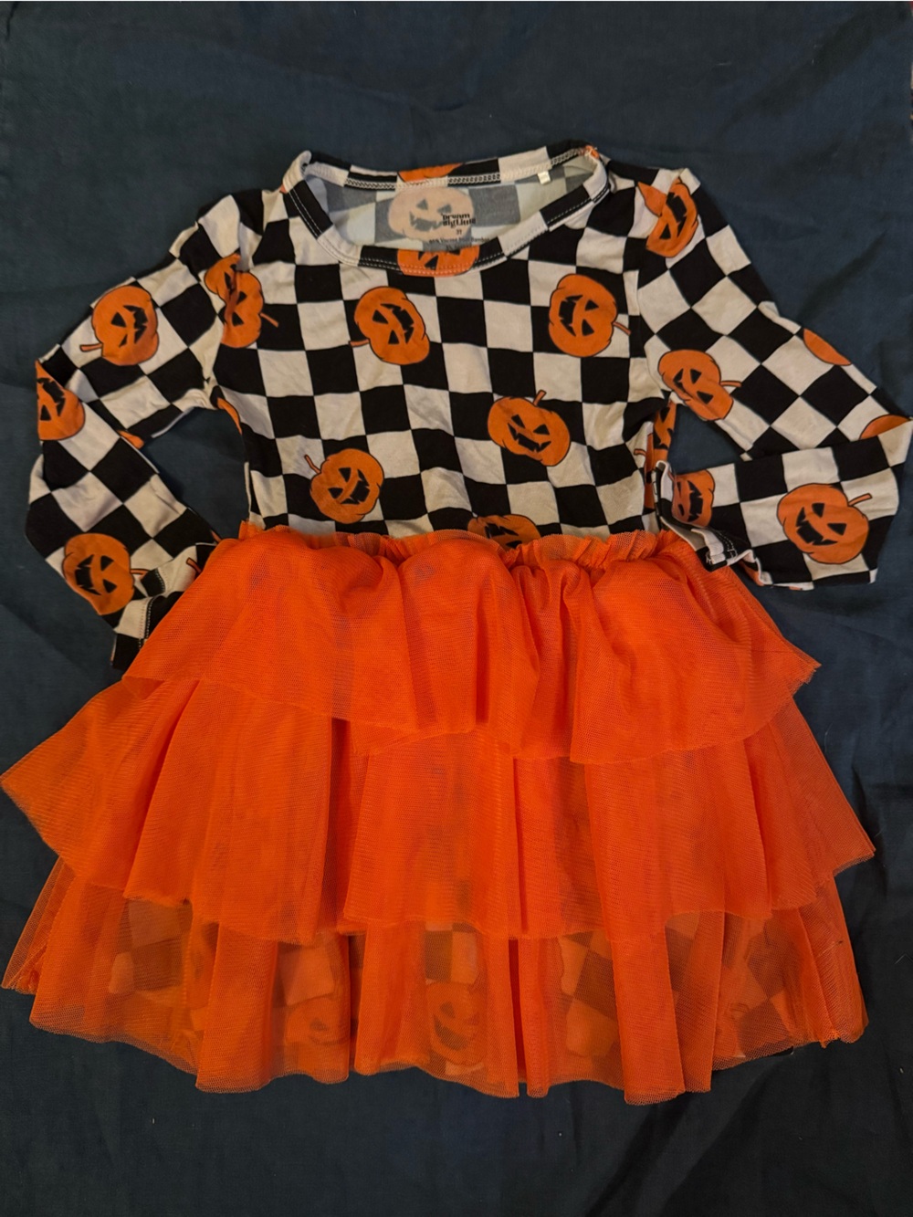 2 Pumpkin Print toddler dresses - 3T - Picture 5 of 6